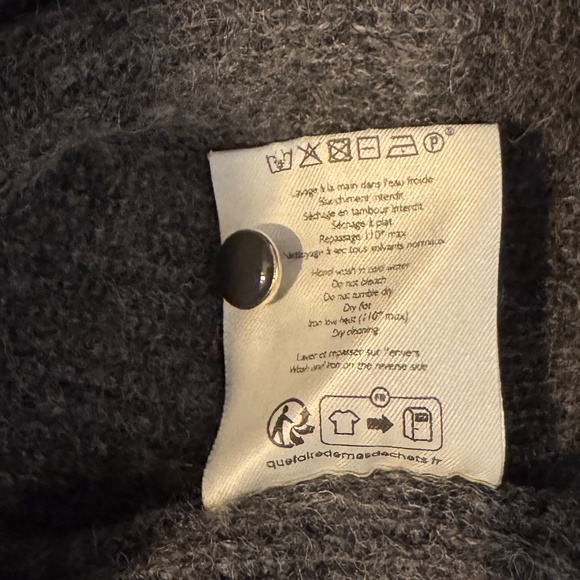 Sezane Barry Cardigan Charcoal Grey - Picture 7 of 8